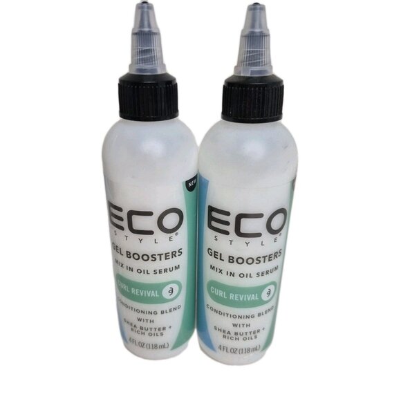 2 Bottles Eco Style curl revivial gel boosters mix in oil serum 4oz conditioning - Picture 7 of 7